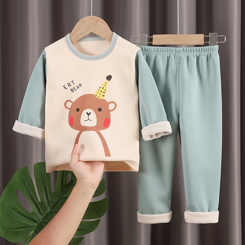 Bổ nỉ dài tay lót lông hàng Quảng Châu cho bé 8-22kg