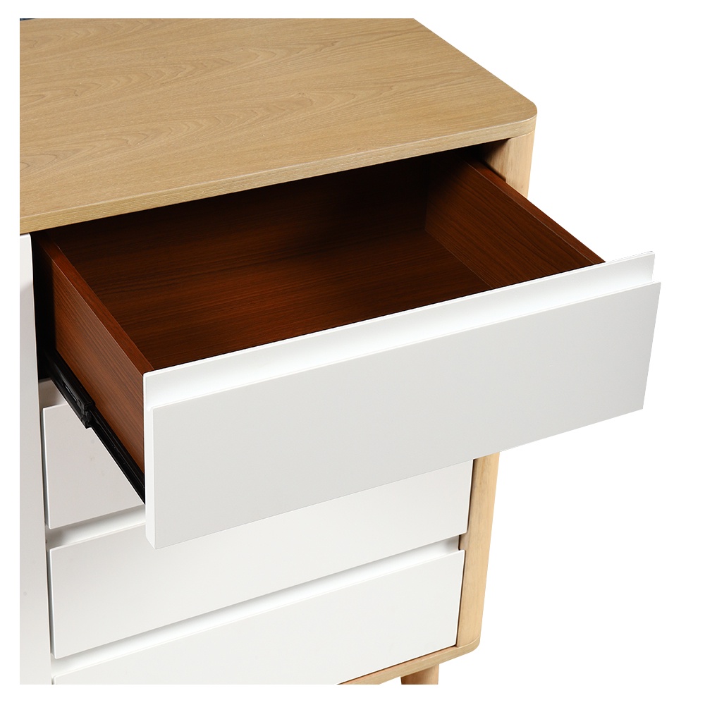 HomeBase FURDINI Tủ gỗ bằng MDF có cửa BRAVE W150xH81xD40cm màu trắng