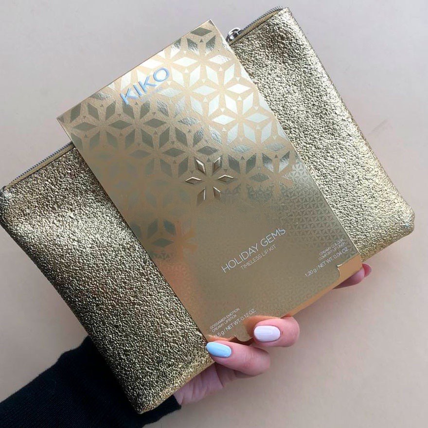 Set son môi lì kiko milano Chì kẻ môi kết hợp Son môi và  ví Combo 3 món Kiko Holiday Gems Timeless Lip Kit - Italy