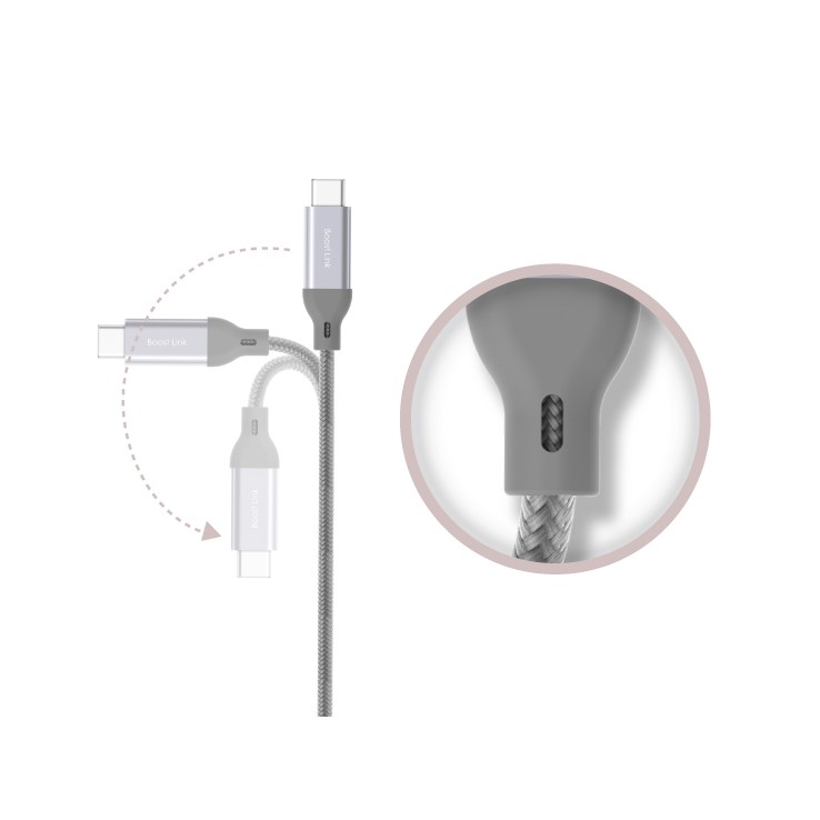 Cáp sạc nhanh Silicon Power Type-C Boost link LK30AC bọc nylon tối đa 3A dài 1m