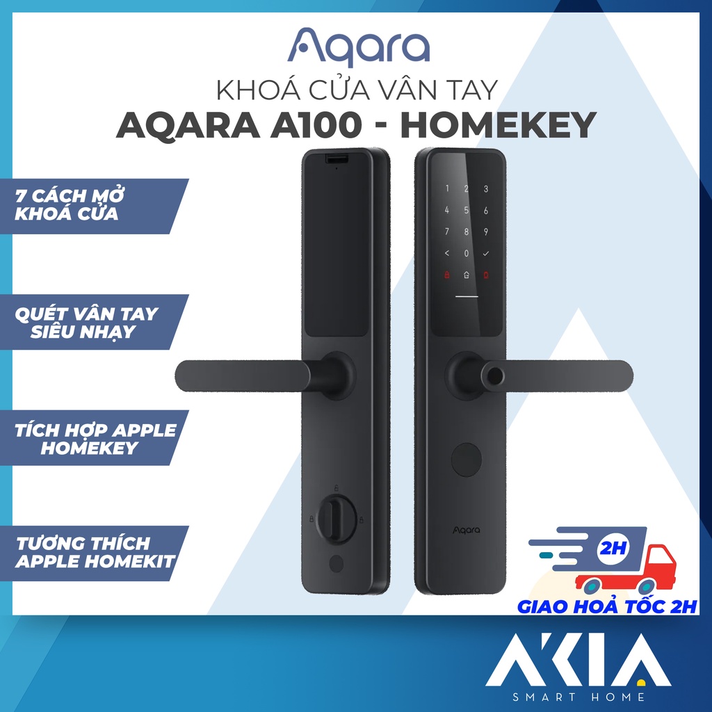 Khoá Thông Minh Aqara A100/ D100/ N100 bản Quốc Tế -  Khoá thẻ từ, vân tay 7 cách mở, Tích hợp Chuông Cửa, Mở khoá từ xa
