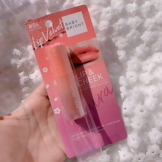 Son kem Thái Lan Baby Bright Lip Velvet vừa son môi vừa làm má hồng