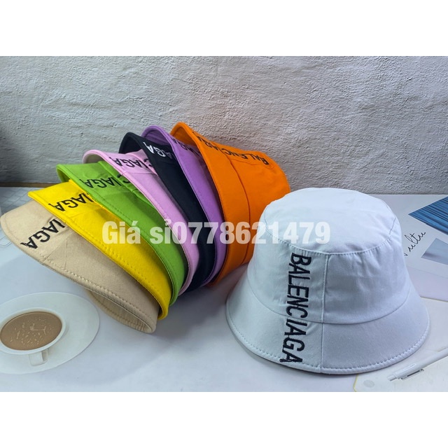 Mũ bo cụp bucket nón bo 2 lớp thêu chữ balen cá tính thời trang nữ
