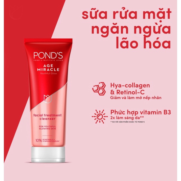 Sữa rửa mặt ngăn ngừa lão hóa Pond's Age Miracle 100g