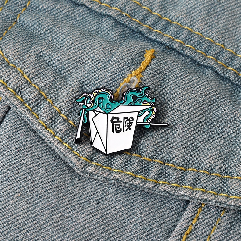 Ghim cài áo QIHE JEWELRY hình bạch tuộc đáng yêu độc đáo