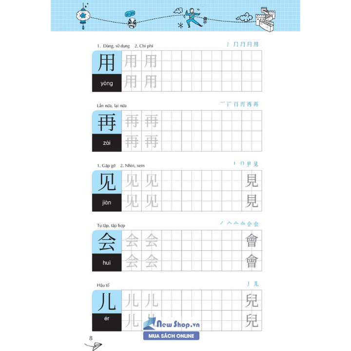 Sách - Keep It Up Tập Viết Chữ Hán – Học Tiếng Trung Cho Người Mới Bắt Đầu