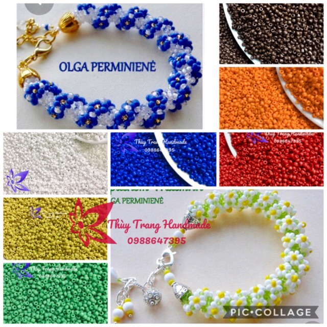 HẠT CƯỜM làm đồ thủ công trang trí, nguyên liệu handmade, vòng tay, hạt cườm thuỷ tinh