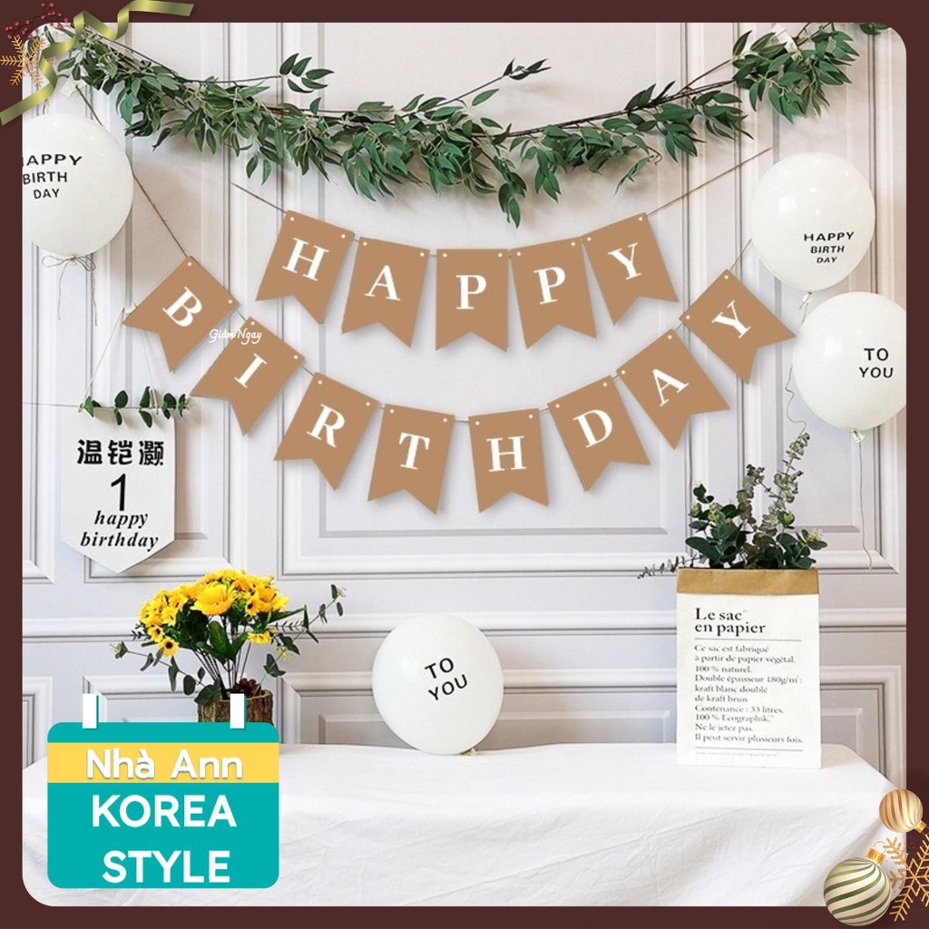 DÂY CHỮ HAPPY BIRTHDAY GIẤY BÒ - NHÀ ANN