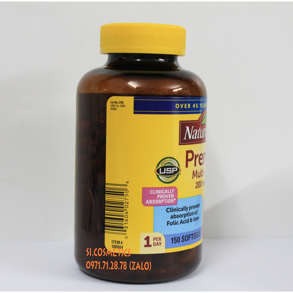 Viên uống Nature Made Prenatal Multi DHA 150 viên