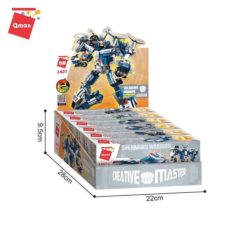 Bộ lắp ráp kiểu Lego của ENLIGHTEN [6 trong 1] mô hình robot cảnh sát không gian 1407