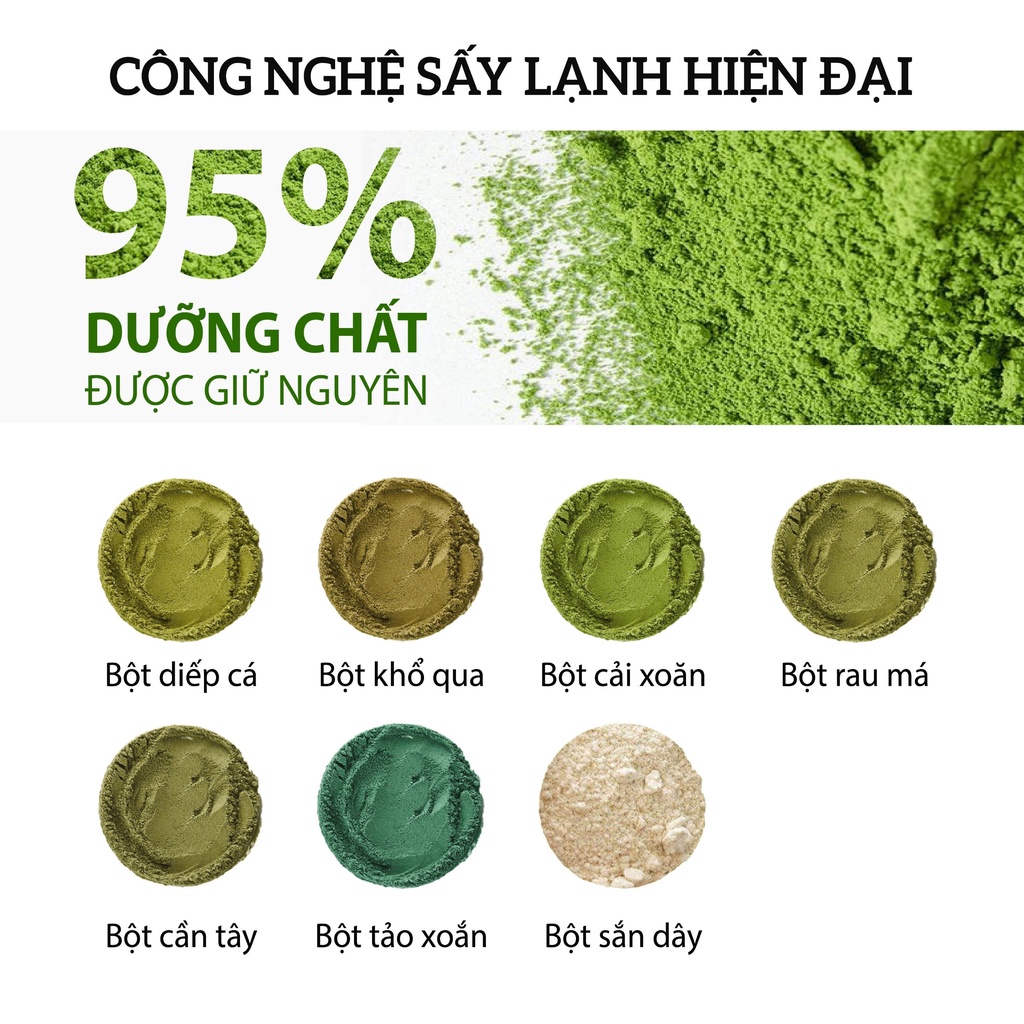 Bột Rau Má Sấy Lạnh Nguyên Chất Uống Liền Giảm Mụn, Mát Gan Phù Hợp Người Ăn Kiêng MODOTOX 55gr (Hũ)