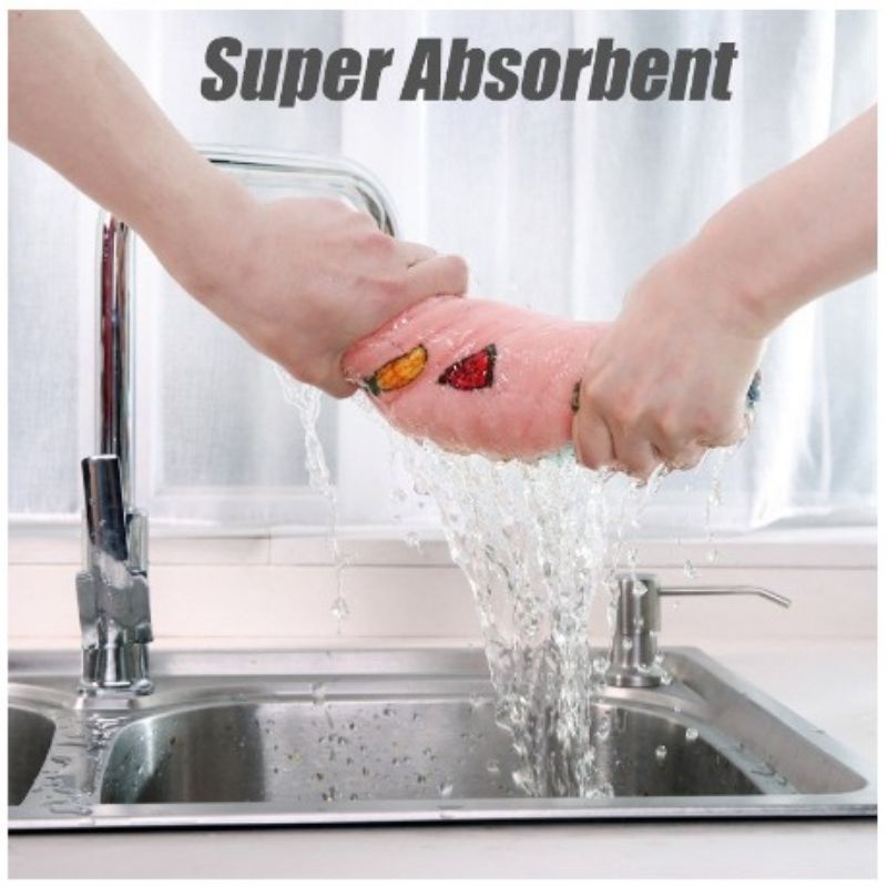 Khăn lau bếp 2 mặt đa năng siêu thấm nước 25x25