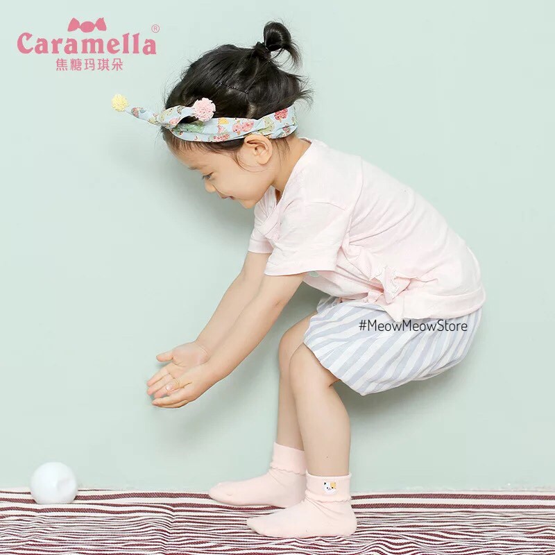 Hộp 4 đôi vớ em bé cao cấp hãng Caramella chất vải cotton mềm mại co giãn