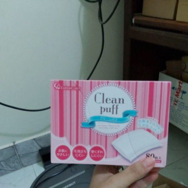 Bông tẩy trang Clean Puff Nhật Bản (80 cái/hộp)