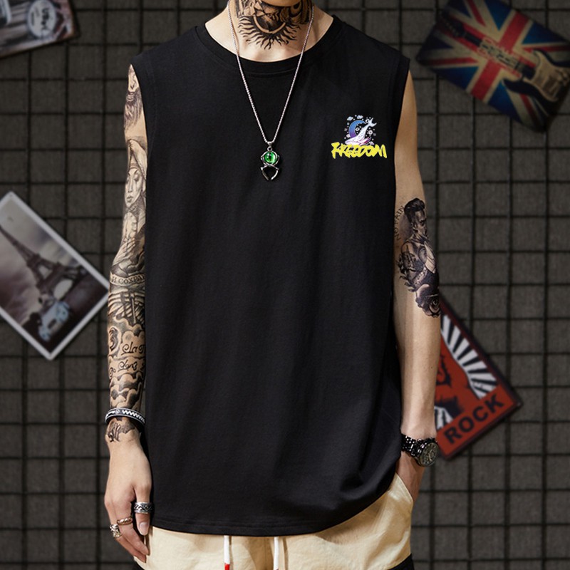 Áo Thun Sát Nách In Họa Tiết Thời Trang Trẻ Trung Cho Nam Cỡ M-3Xl