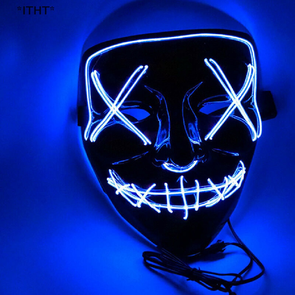 Mặt Nạ Hóa Trang Halloween Có Đèn LED Neon
