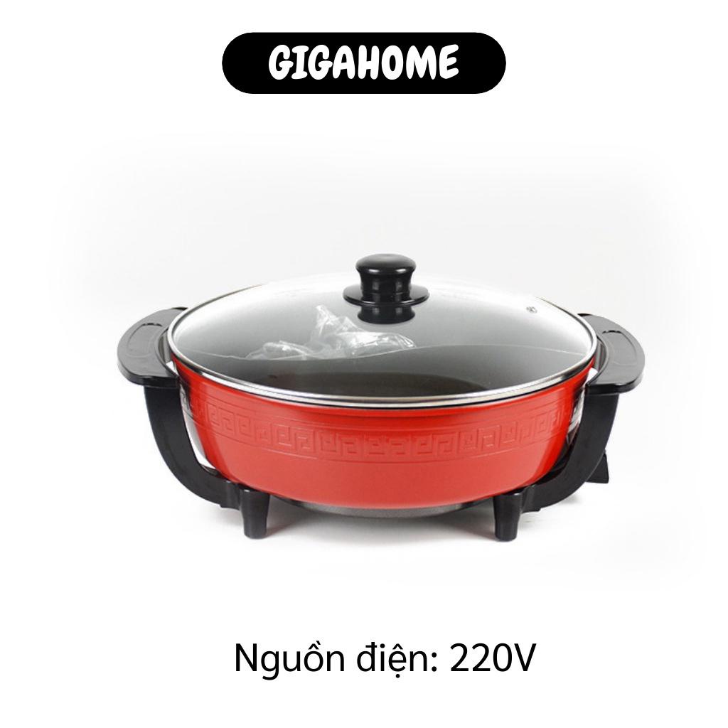 Nồi Lẩu Mini GIGAHOME Nồi Nấu Lẩu Điện 2 Ngăn Đa Năng, Dung Tích 6L, Siêu Chống Dính 9264