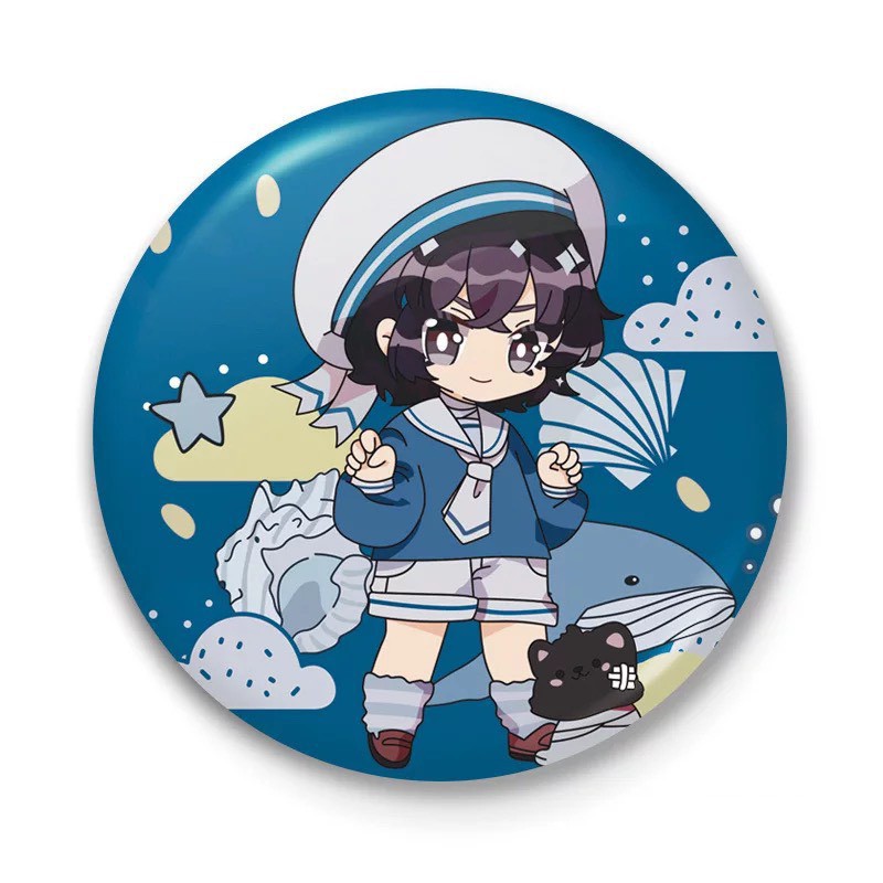 Huy hiệu IN HÌNH VĂN HÀO LƯU LẠC BUNGOU STRAY DOGS anime chibi