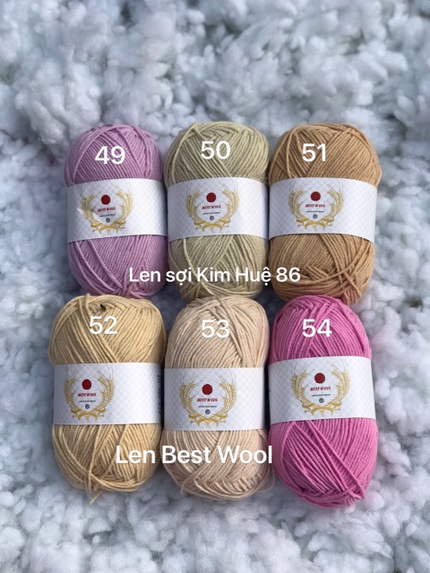 Len Best Wool cuộn 50g ( từ màu 21 đến 54)