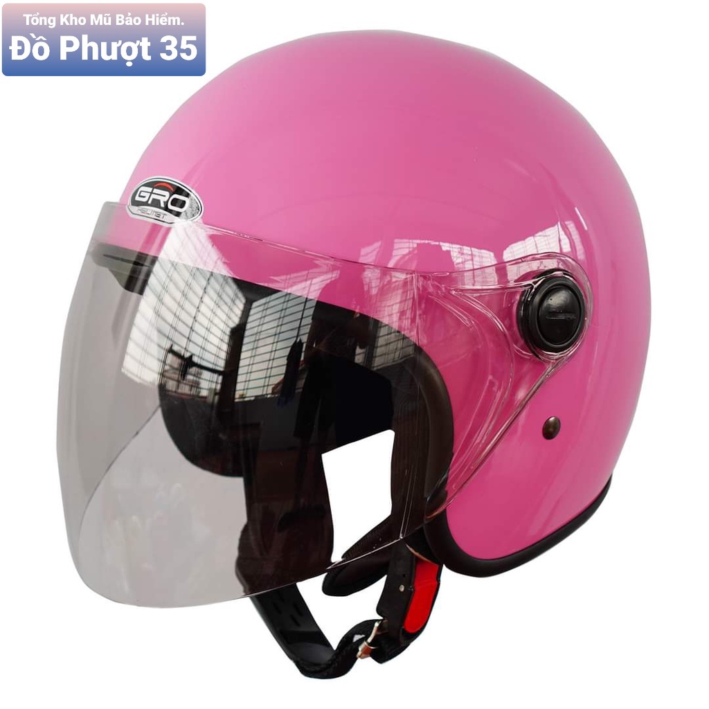 Bán sỉ - Mũ bảo hiểm cho nam nữ  3/4 đầu GRO 818 chính hãng có kính dài Trùm kín mặt ( Bảo Hành 2 Năm)