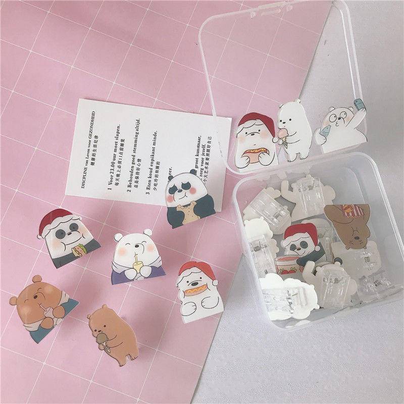 ⭐ iLado ⭐ 【3 PCS】 Kẹp tài liệu mini Kẹp Bướm kẹp nhựa kẹp kim loại Văn phòng phẩm We Barebears Học Sinh kẹp giấy đồ dùng học tập Acrylic Tiện Dụng Cho Học Sinh cho trường học văn phòng dễ thương