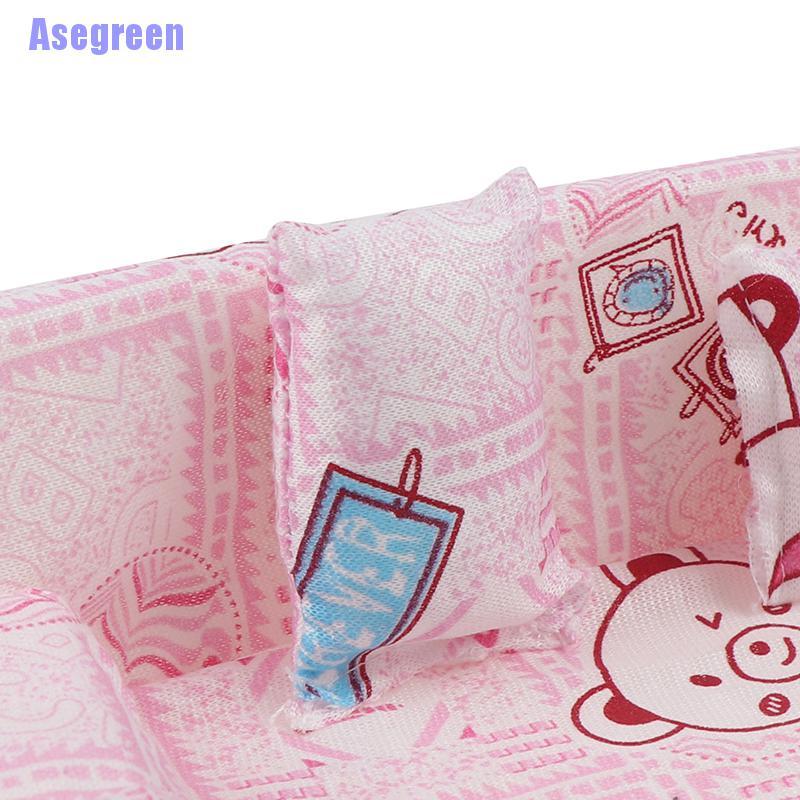 Set ghế sofa và 2 gối mini trang trí nhà búp bê
