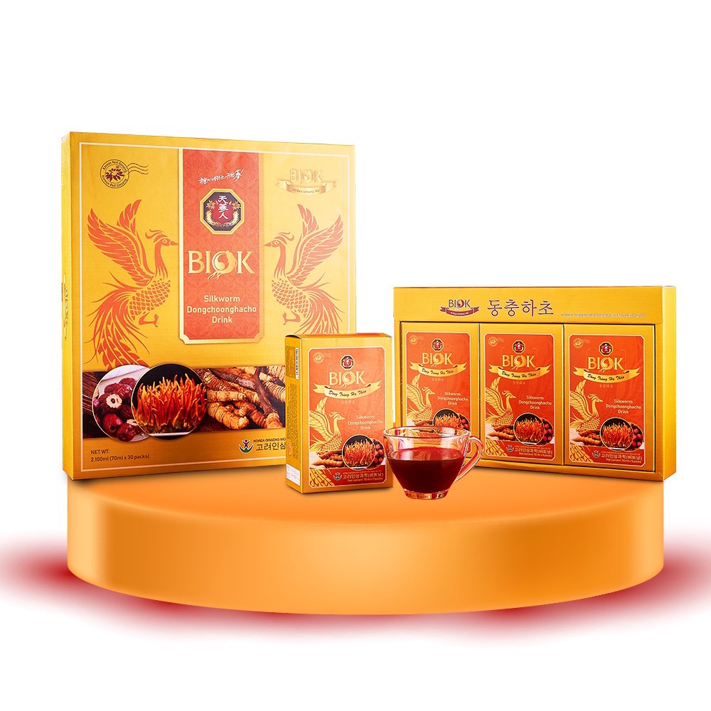 [Hàng Hot] Nước Uống Đông Trùng Hạ Thảo BIOK Hàn Quốc Hộp 30 Gói x 70ml, Tăng Cường Miễn Dịch Phục Hồi Sức Khoẻ