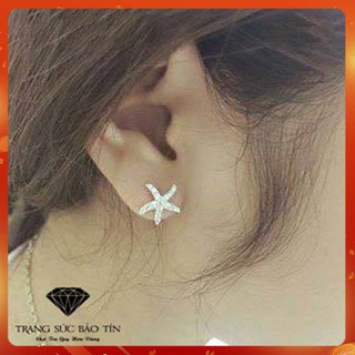 Bông Tai Nữ Hình Sao Biển Bạc Ta Cao Cấp Bảo Tín