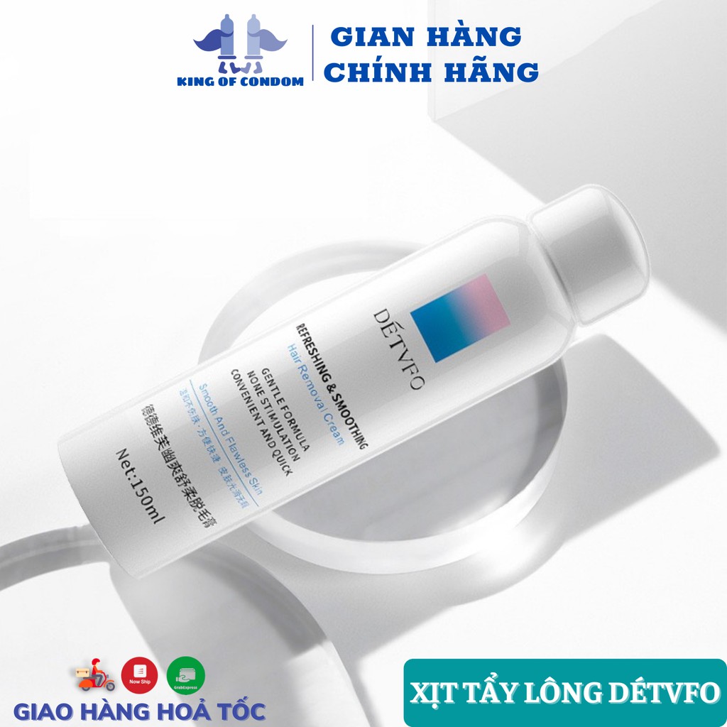 Chai Xịt tẩy lông DETVFO 150ml Không Đau,Không Dị Ứng,Lành Tính Dịu Nhẹ - Kem tẩy lông nách, tay, chân, lưng