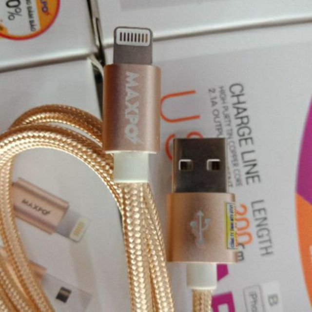 Dây iphone 2m sac nhanh zin hãng Dmax