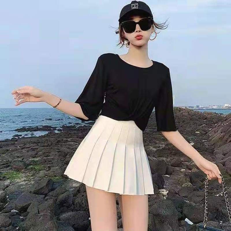 Chân váy tennis ngắn xếp ly lưng cao màu xám sọc ca rô thời trang cho nữ 2021 | BigBuy360 - bigbuy360.vn