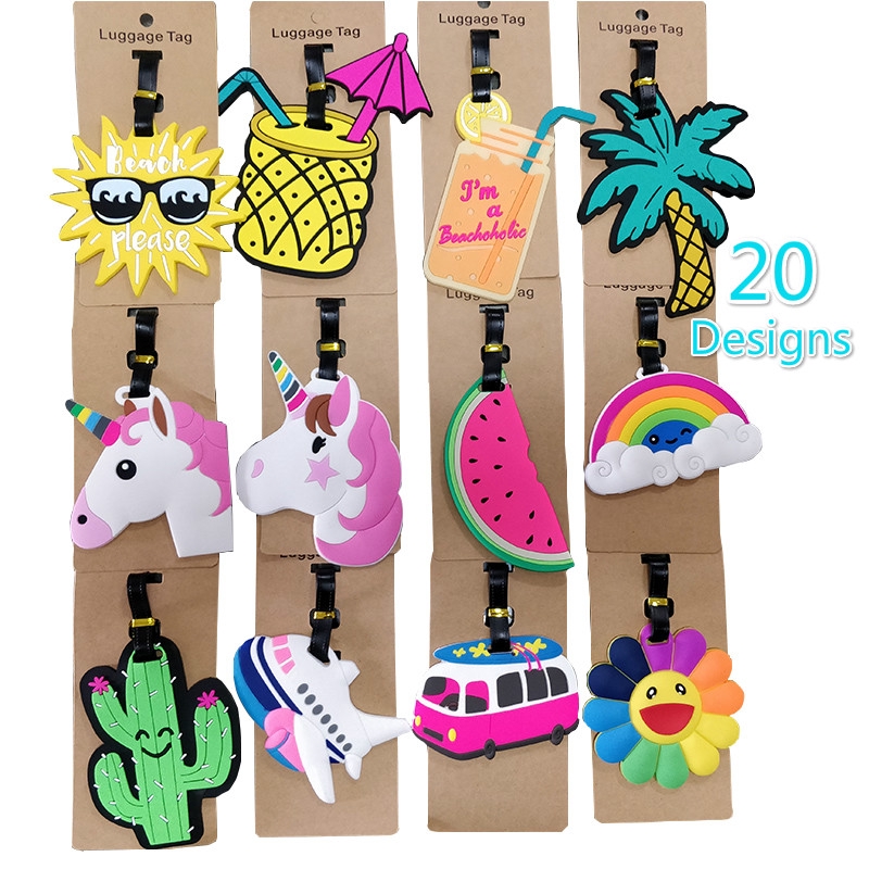 Thẻ Hành Lý Bằng Nhựa PVC Họa Tiết Hoạt Hình Sáng Tạo