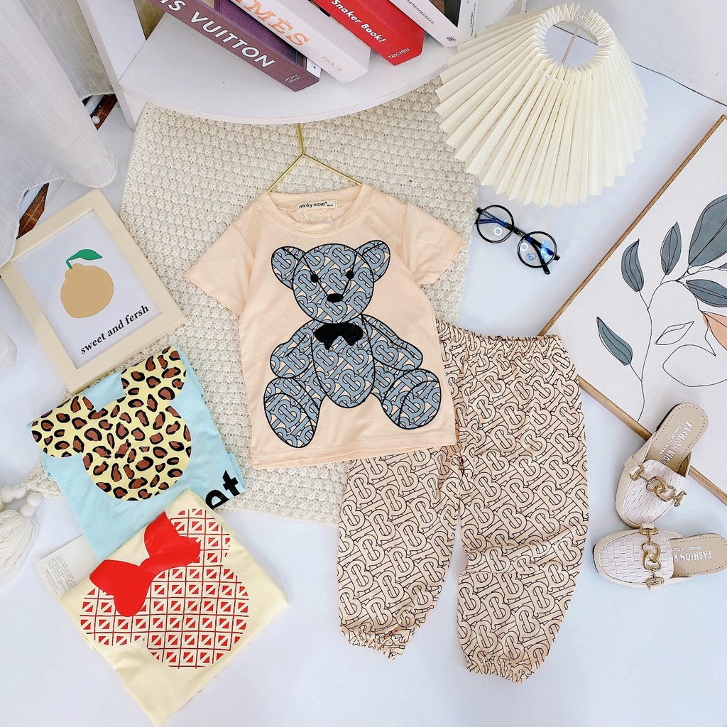 [Sz Đại] Bộ Quần Áo Bé Gái Minky Mom Quần Dài Áo Cộc Dáng Alibaba Họa Tiết Hot Trend Sang Chảnh - ALI1