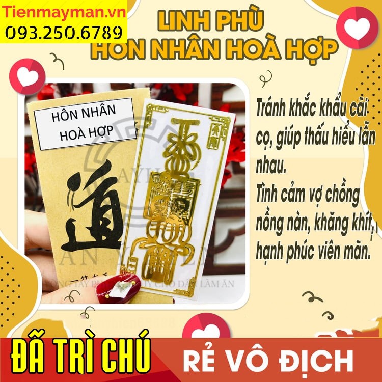 Miếng dán linh phù HÔN NHÂN HOÀ HỢP, tránh khắc khẩu, tình cảm nồng nàn, khắng khít, miếng dán điện thoại đẹp lung linh