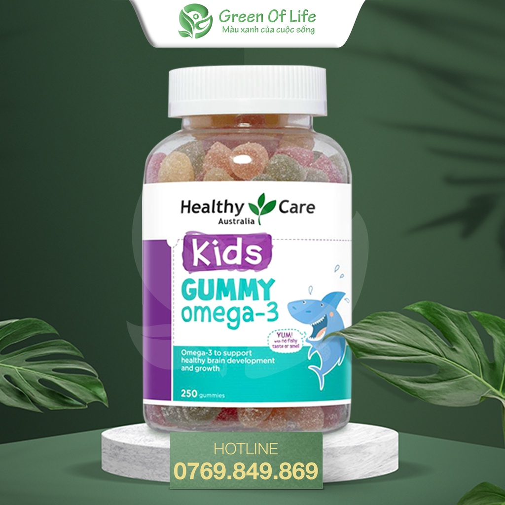 [Date Mới] Kẹo Dẻo Dầu Cá Gummy Omega 3 Healthy Care 250 Viên Úc