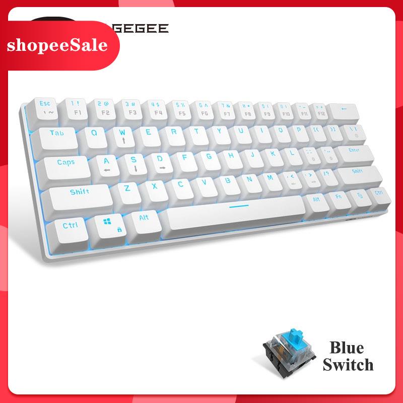 Bàn Phím Cơ Gaming Magegee Mk-Mini 60% Nền Đèn LED Màu Xanh Dương Có Dây