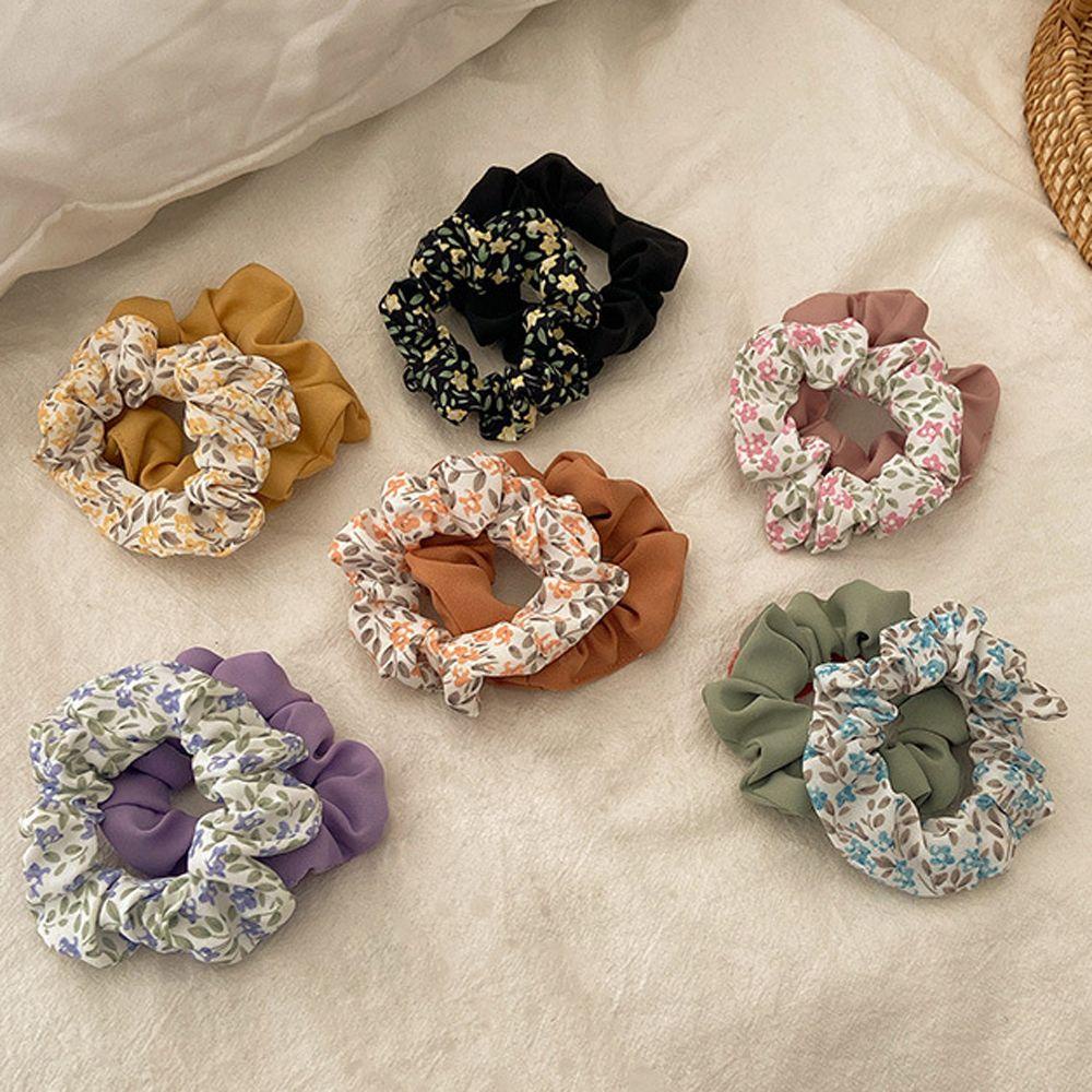 Dây Buộc Tóc Họa Tiết Hoa Nhiều Màu Sắc Phong Cách Cổ Điển Dành Cho Nữ