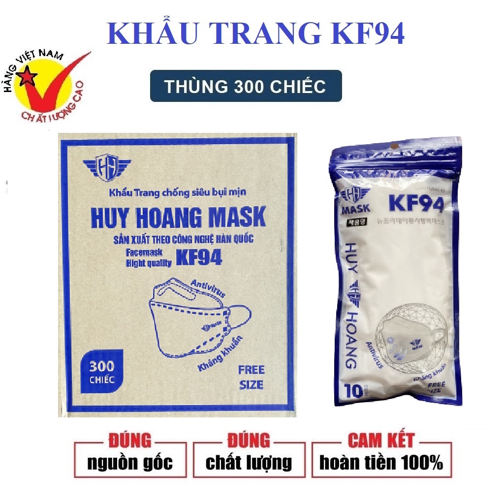 Thùng 300 Chiếc Khẩu Trang 4D KF94 Kháng Khuẩn Cực Tốt