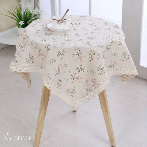 KHĂN TRẢI BÀN TRÒN LANDECOR HOA DÂY NHÍ-TB475 PHÙ HỢP CHO TRANG TRÍ BÀN TIỆC BÀN BẾP