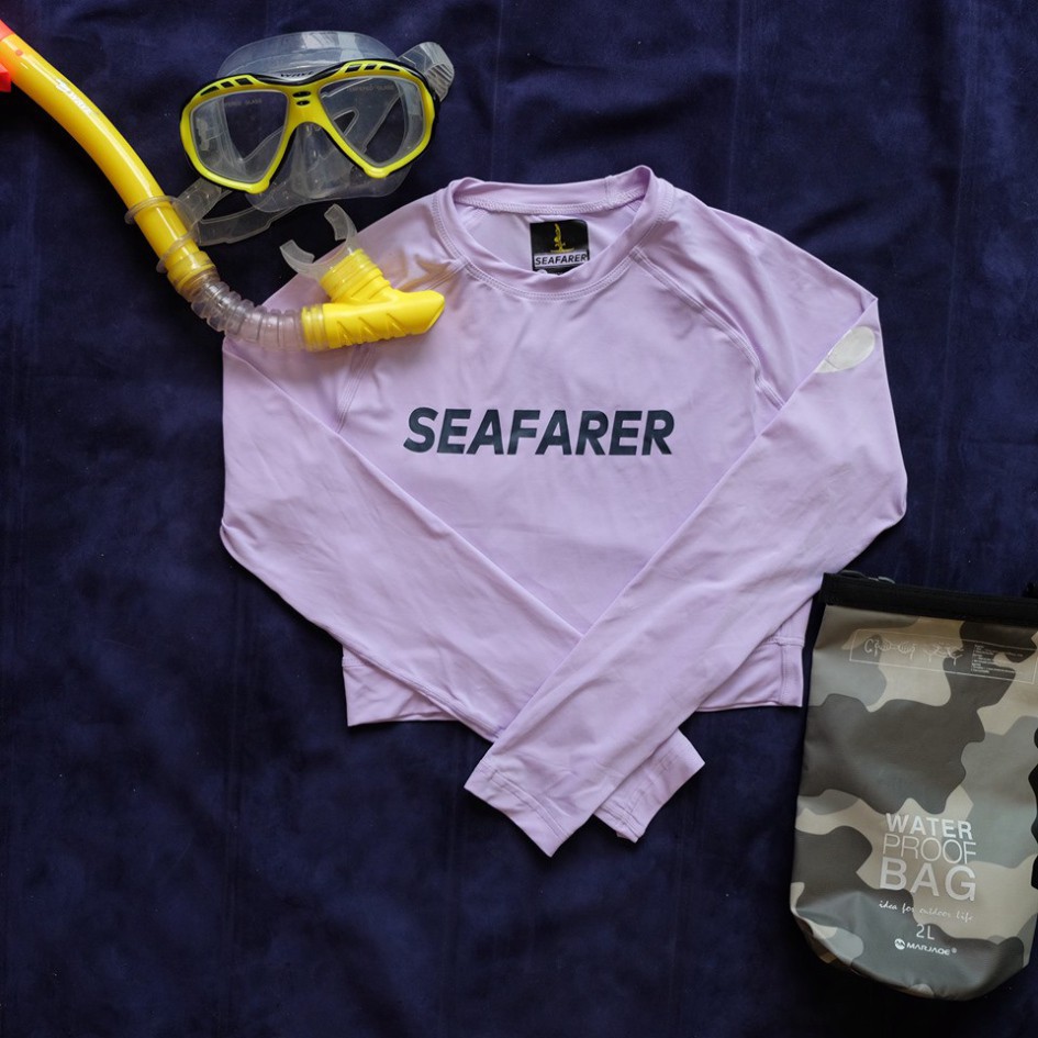 Áo bơi dài tay dáng croptop Seafarer Hàn Quốc nhiều màu [ẢNH THẬT] Vải co giãn, nhanh khô, giữ nhiệt cực tốt