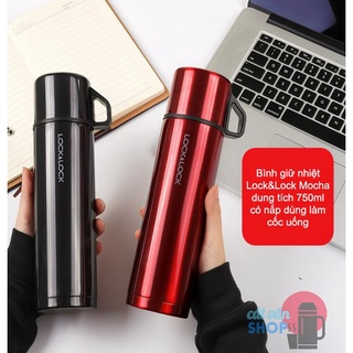 Bình giữ nhiệt Lock&Lock Mocha dung tích 750ml có nắp dùng làm cốc uống LHC1438