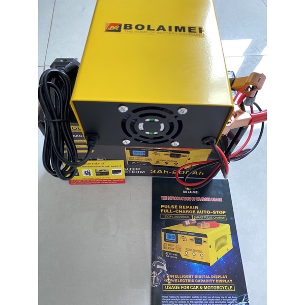 Sạc bình ắc quy ô tô xe máy 12V 24V 200Ah thông minh tự ngắt khi đầy - chống ngược cực UY TÍN HÀNG CHÍNH HÃNG BOLAIMEI