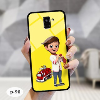 Ốp lưng kính 3D Samsung A8 Plus 2018- hình cute