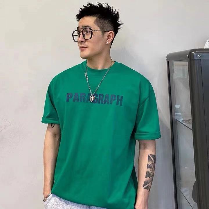 Áo Thun Cotton Trơn Ngắn Tay Dáng Rộng In Chữ Thời Trang Mùa Hè Dành Cho Nam 2022
