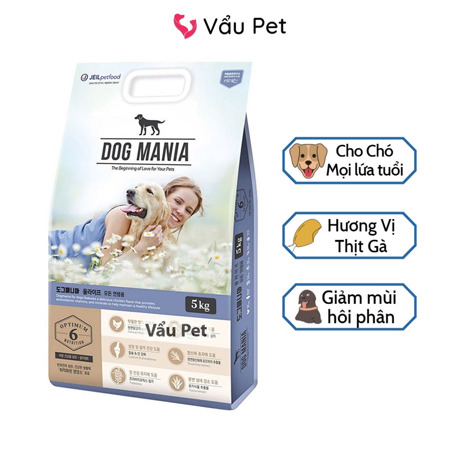 Thức ăn cho chó Dog Mania 5kg - Hạt cho chó nhập khẩu Hàn Quốc Vẩu Pet Shop