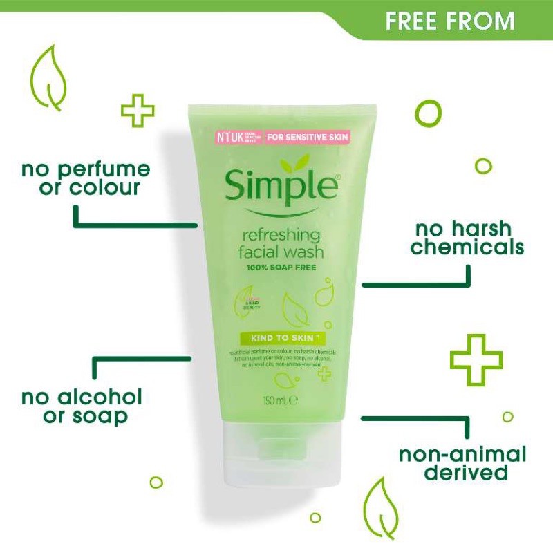 Sữa Rửa Mặt Dạng Gel Simple Refreshing Facial Wash 150ml | BigBuy360 - bigbuy360.vn