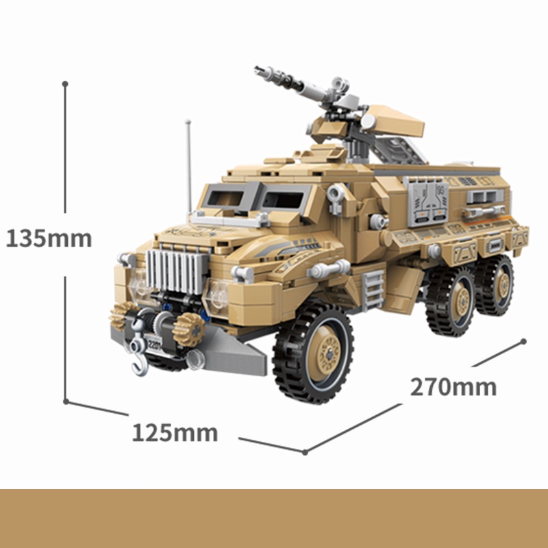 Đồ chơi Lắp ráp xe Humvee quân sự, Enlighten Humvee Car 22014 Xếp hình thông minh, Ghép hình trí tuệ