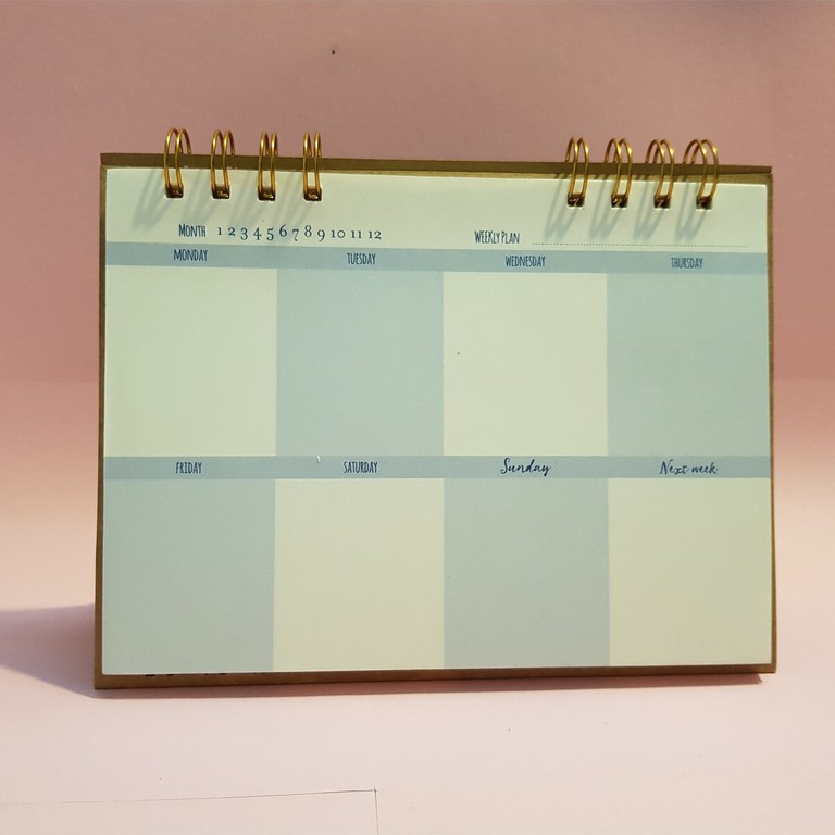 Sổ kế hoạch để bàn Weekly Planner lò xo ngang WIK-LM62- BlueAngel - không ghi năm