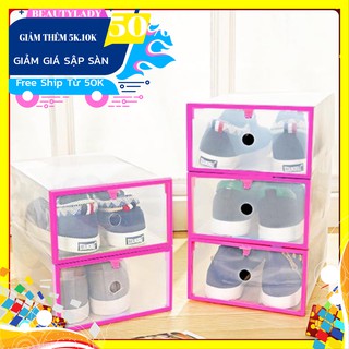 Hộp Đựng Giày Dép Có Nắp Mở, Viền Đẹp Cứng Nhiều Màu