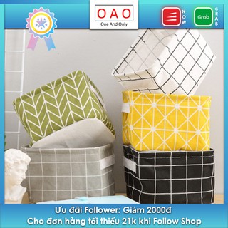 Giỏ Đựng Đồ Decor Họa Tiết Ô Vuông ( Giao Màu Ngẫu Nhiên )